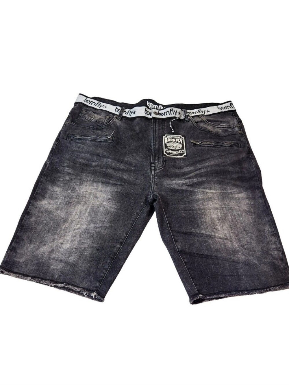 Born Fly Mens Size 40  Shorts Black Denim Stretch NWT 10
